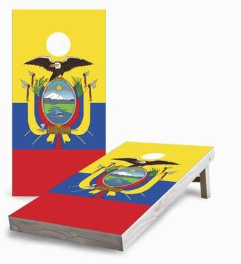 Skip's Garage Ecuadorian Flag Cornhole Boards