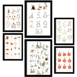 POSTER Set Mit 6 Zählen Von Zahlen A3 & A4 Schwarzer Rahmen