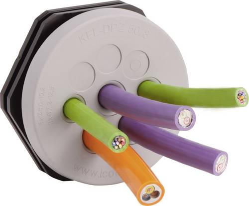 Icotek KEL-DPZ 50/10 Kabeldurchführungsplatte Klemm-Ø (max.) 22.2mm Polyamid, Elastomer Grau 1St.