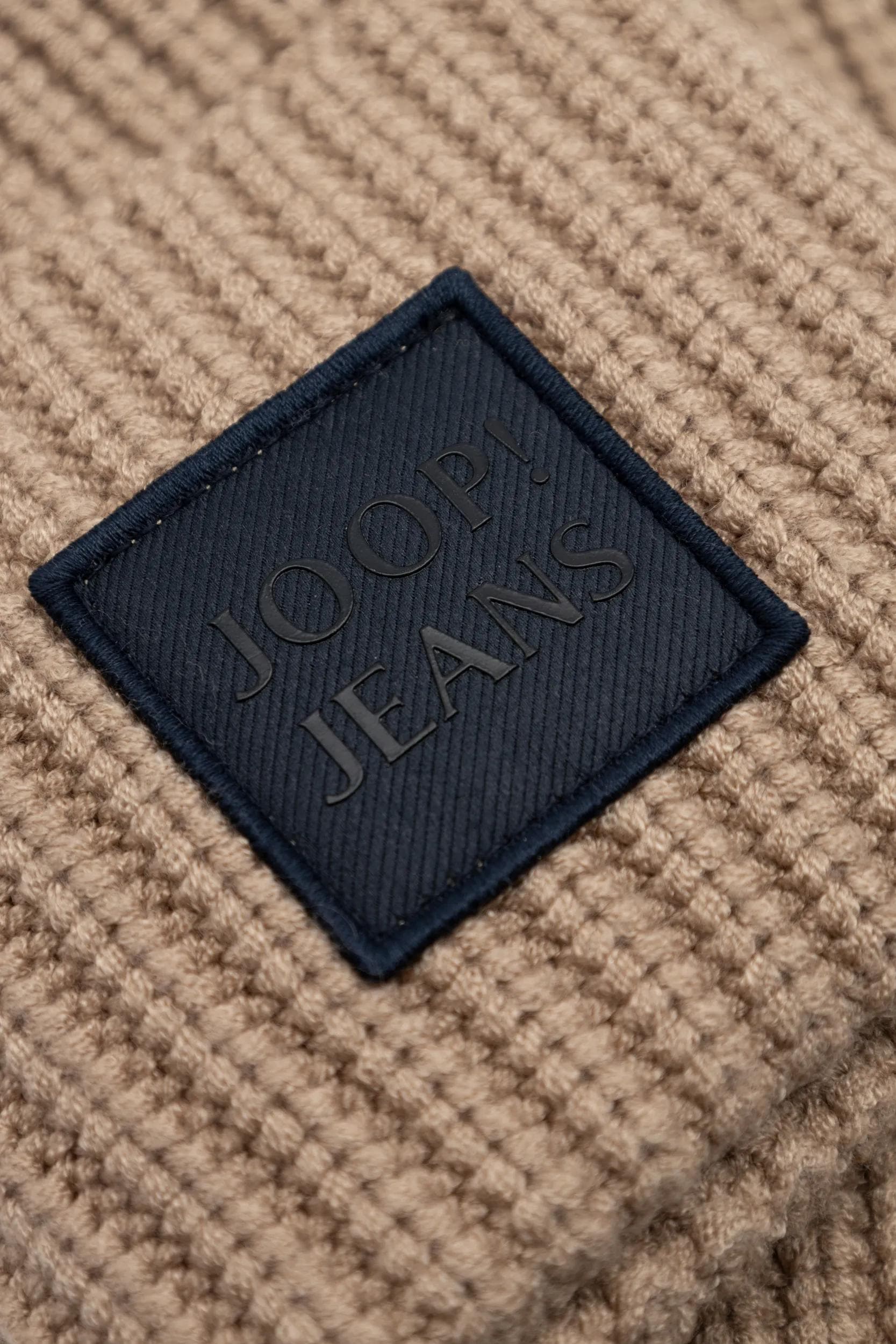 Strickmütze JOOP JEANS "Lucifo", Herren, beige (open braun), Strick, Viskosemischung, unifarben, Mützen Strickmütze, weiches Material, breiter Umschlag open braun Einheitsgröße