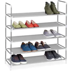 Relaxdays 3 x Schuhregal für 20 Paar Schuhe grau Grau,Schwarz