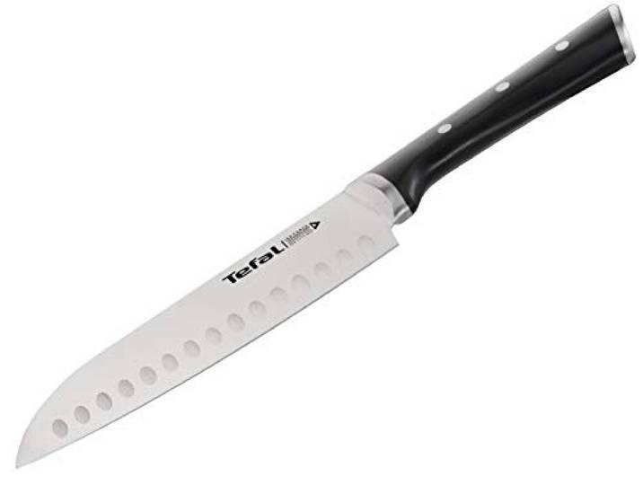 Tefal Ice Force Couteau Santoku 18,5 cm, Couteau de cuisine, Noir K2320614
