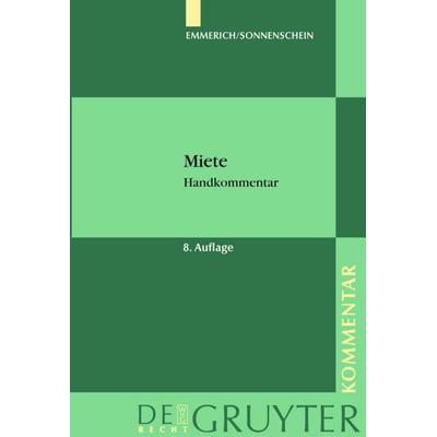 Miete, Gebundene Ausgabe von Jürgen Sonnenschein, De Gruyter Mouton, 978-3-11-016140-3