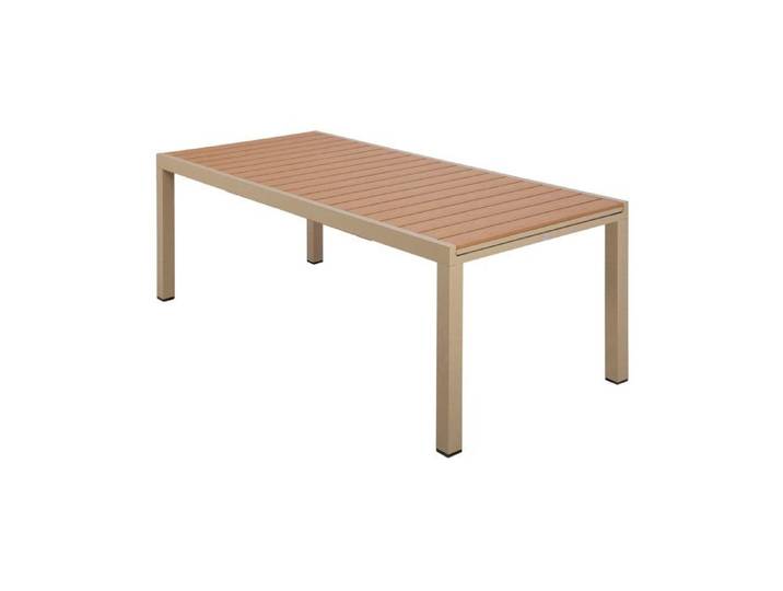 Table en aluminium extensible 200-300 cm plateau bois Creme