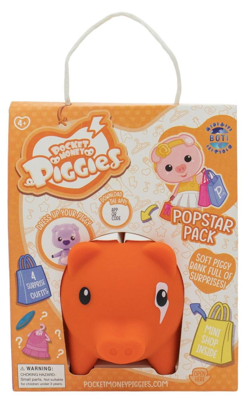 Pocket Money Piggies Minifiguur Popster met accessoires, oranje