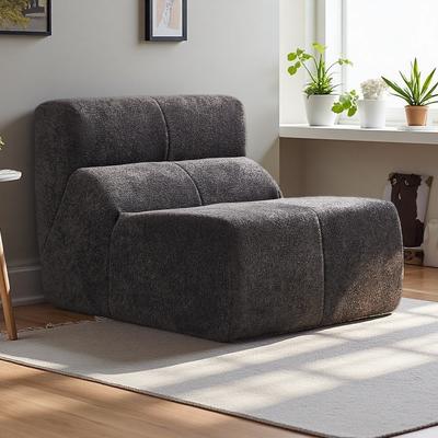 ZWYO HOSIMU 36.61-inch Velvet Bouclé Teddy Fleece Compressed Sofa Chair Ergonomic Foam 1-Seater Living Room Bedroom Office