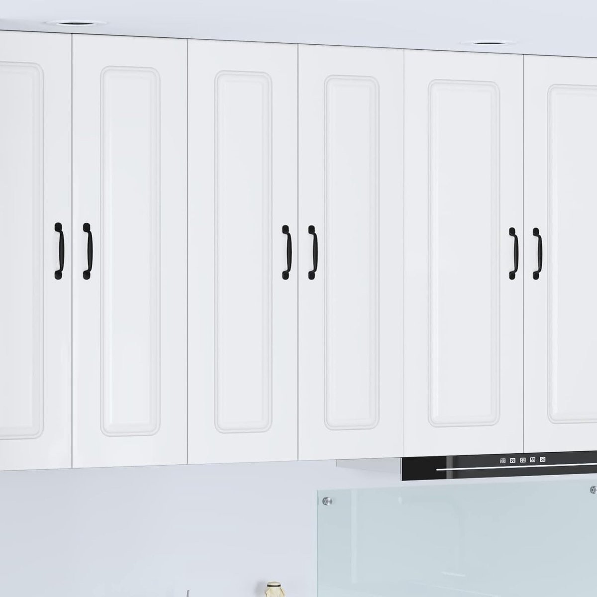 Moderne houten keukenkast wandkast voor keukenopslag - Wit