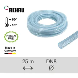 REHAU Industrieschlauch 25 m DN 8 Lebensmittelkonform & TÜV geprüft
