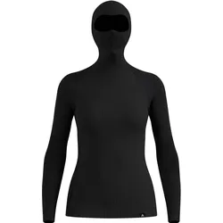 Odlo, Damen, Funktionsshirt, Seamless Performance Wool Funktionsshirt mit Gesichtsschutz (S), Schwarz