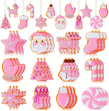 Inspire Curations Christmas Peppermint Gingerbread Ornament Set 12pcs Christmas Tree Ornaments For Festive Holiday Decor a 12pcs
