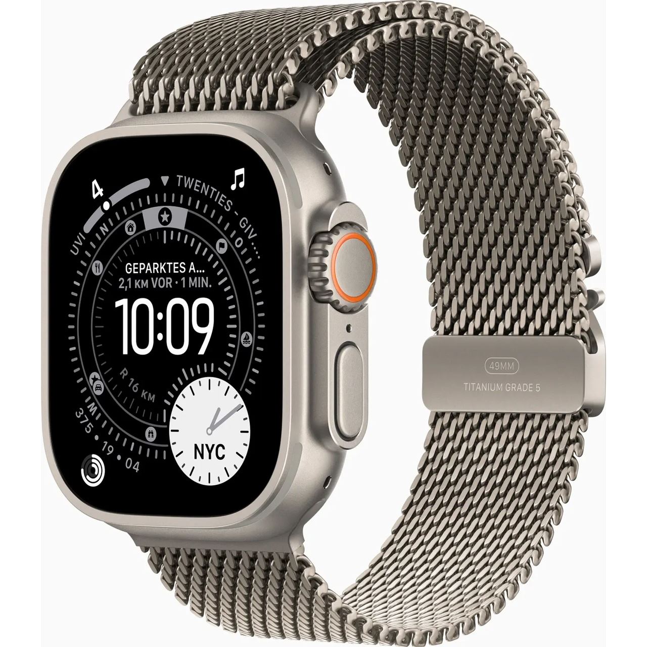 Apple Watch Ultra 3 Titanium Cellular 49mm Natur (Milanaise Titan natur) Large