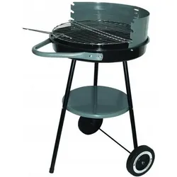 Master, Holzkohlegrill, Grill MG912 Rundgrill auf Rollen Holzkohlegrill Standgrill Grillwagen mit Unterem Regal Garte (40 cm)