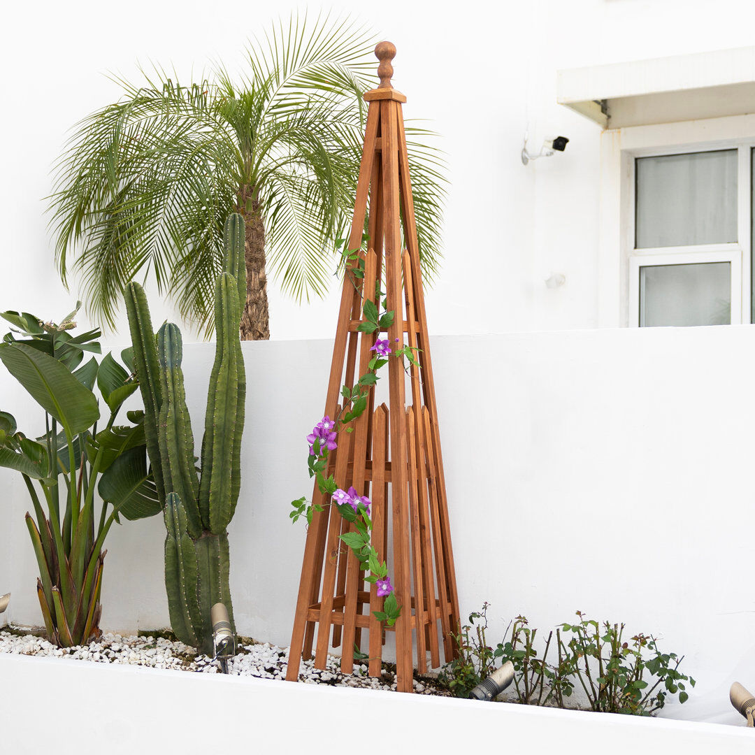 Blue Elephant Solid Fir Garden Obelisk Trellis for Climbing Plants, 173cm H Brown 172.7cm x 35.6cm x 35.6cm