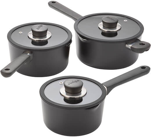 Judge Vista Ceramic 3 Piece Draining Saucepan Set