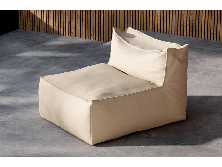 Garten Loungesessel Minoa – mit beigem Olefin Bezug - Beige - Olefin - Luxusbetten24