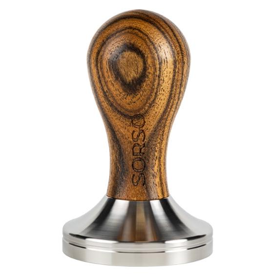 Sorso Barista-Tamper, Edelstahl, mit Holzgriff, 57 mm - Braun (SorsoTamp57)