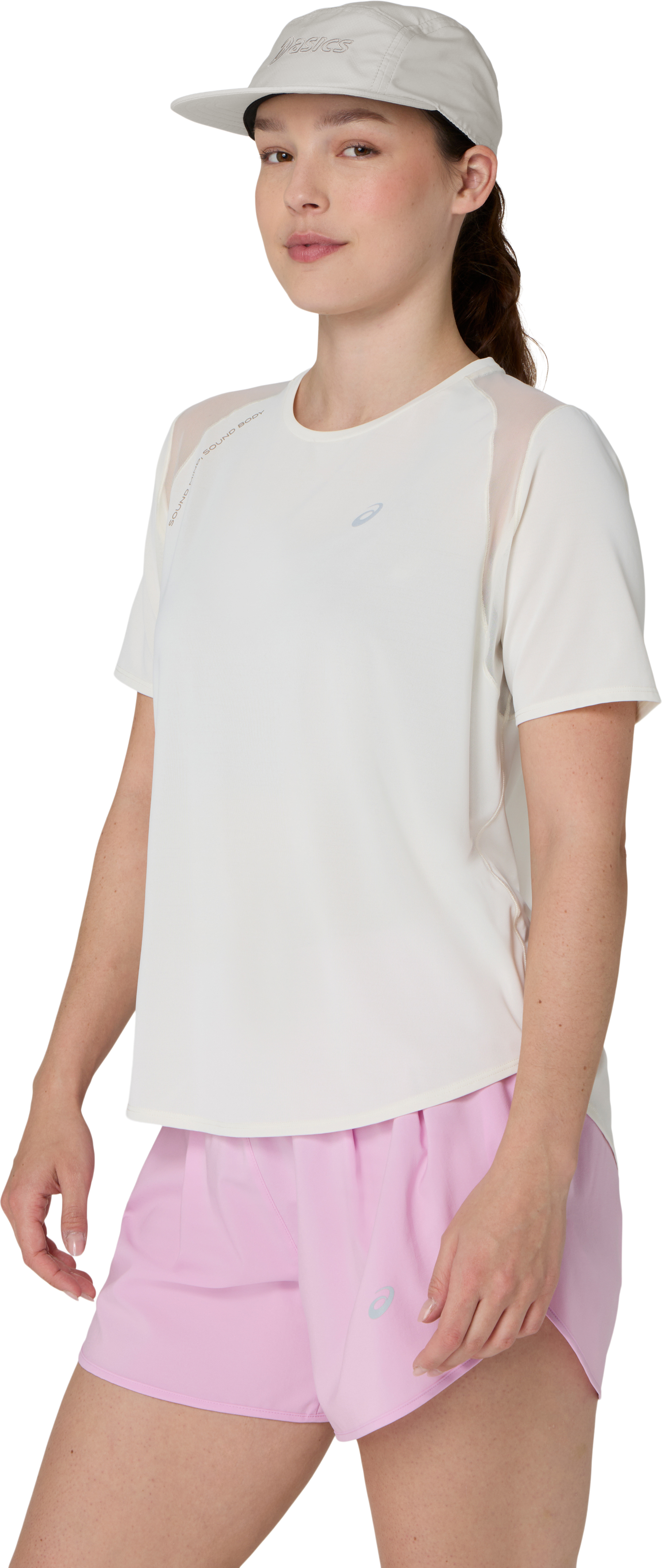 Laufshirt ASICS "ROAD SS TOP", Damen, Gr. XL, weiss (cream), Obermaterial: 94% Polyester, 6% Elasthan, Shirts Laufshirt, ACTIBREEZE™ Technologie, Atmungsaktiv, Reflektierend cream XL