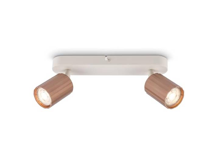 BRILONER - Plafonnier avec cannelures\, orientable\, GU10\, max. 9 W\, spot de plafond\, luminaire plafonnier\, lustre salon\, lumière plafond\, lustre chambre\, lampe plafond\, 28cm\, coffee