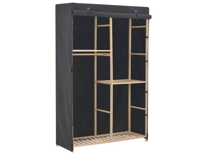 vidaXL 3-stufiger Kleiderschrank Grau 110 x 40 x 170 cm Stoff