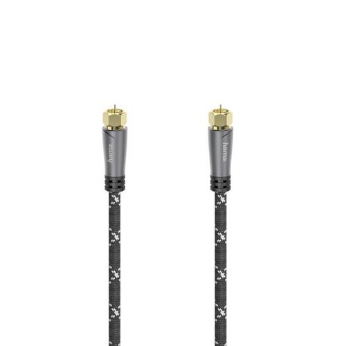 Hama 00205077 SAT-Anschlusskabel, F-Stecker - F-Stecker, Metall, vergoldet, 1,5 m, 120 dB