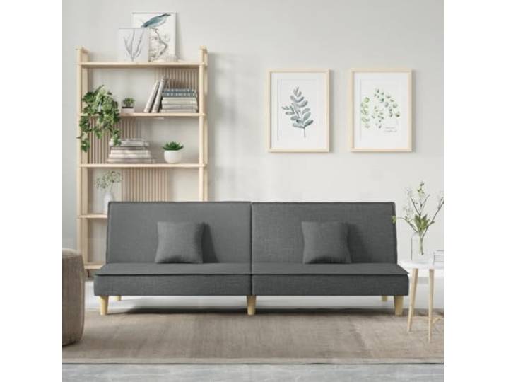 HEFZGDB Schlafsofa Dunkelgrau Stoff Sofabett Gästebett mit Verstellbarer Rückenlehne Atmungsaktives Material Strapazierfähige Polsterung Robuster Rahmen Bequeme Sitzgelegenheit