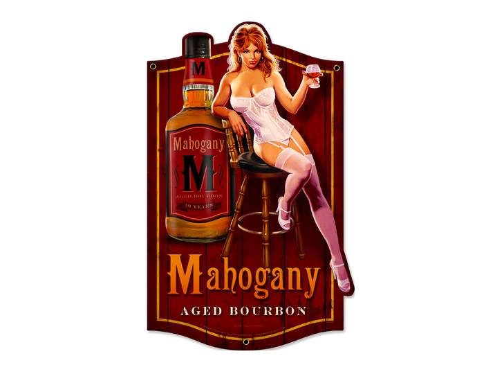 Plaque pin up Mahogany