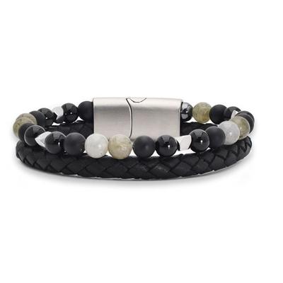 'Mystic Black' Fashion Bead Armband, J966-03