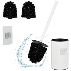 Relaxdays Toilettenbürste zur Wandmontage Weiß,Schwarz