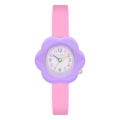 Quarzuhr S.OLIVER "Flower Power", rosa, Armbanduhren, Kinder, Quarzuhr, Armbanduhr, Silikonarmband, Kinderuhr, Mädchen, analog