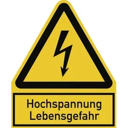 Hochspannung Lebensgefahr, Kombischild, Alu, 100x122 mm