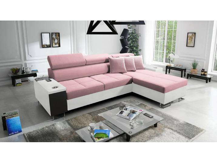 Kaiser Möbel Ecksofa Bequemes mit Schlaffunktion MORENA I MINI Doppelfarbe