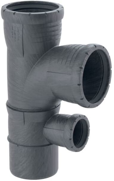 Geberit Silent Pro Kombibogenabzweig 393456141 DN 90/90/50, 87,5°, Innenradius, hochschalldämmend