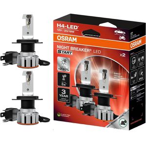OSRAM Auto-Lampe Night Breaker START, 6000 Kelvin, H4, 12 V / 16 Watt, Scheinwerferlampe, LED-Retrofit, 2 Stück