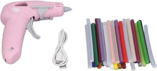 Fyearfly Draadloos Mini Lijmpistool voor Hobby en Knutselen - Roze - Inclusief 30 Lijmstokjes