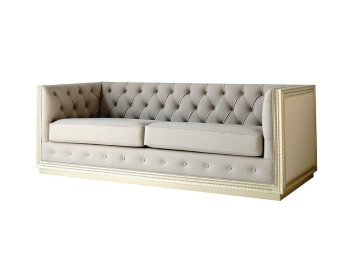 JVmoebel Chesterfield-Sofa Elegantes Sofa im Barockstil mit hochwertigem Textilbezug in Weiß, Packung, Made in Europa