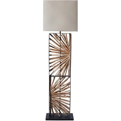 SALESFEVER Stehlampe "Treibholz", braun (natur, beige), 1, H: 165cm, 1 Stk., Leuchten, Schirm innen goldfarben, Stehlampe