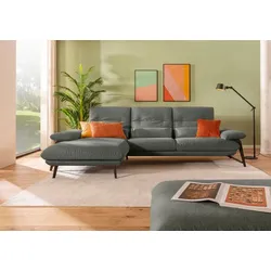 Segmüller Werkstätten Sofa inkl. Longchair Denise01 Stoff Grau