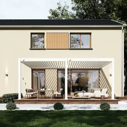 Weide Deluxe Plus Wand Pavillon Terrassenüberdachung Aluminium 4 X 6 M Weiß