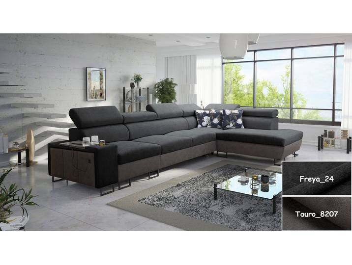 Möbel für Dich Ecksofa XXL Melody XI, mit USB-Ladestation, Ablagen, Bettfunktion und Stauraum