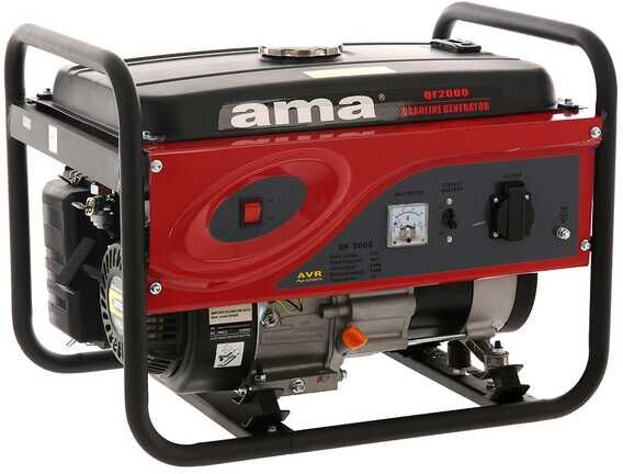 AMA QF2000 - Leiser Benzin-Stromerzeuger mit AVR-Regelung 2.2 kW - Dauerleistung 2 kW - 230V