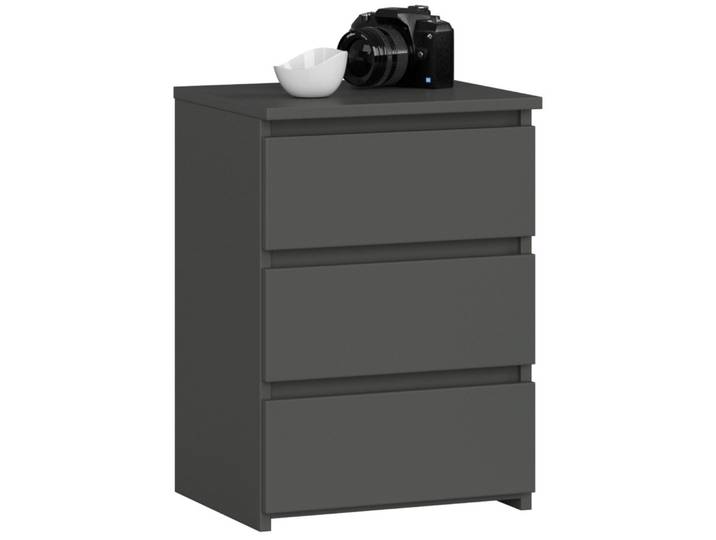 Commode 3 tiroirs Commode organisateur Commode avec tiroirs 40 cm de large 57 cm de haut graphite Bois Highboard Sideboard Armoire étroite