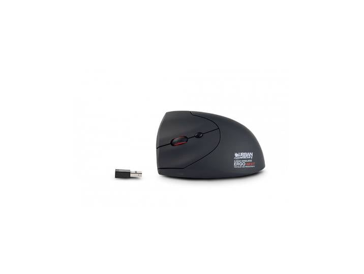 Urban Factory Ergo Next, Gauche, Conception verticale, Optique, RF Wireless + USB Type-A, 1600 DPI, Noir EML20UF-N