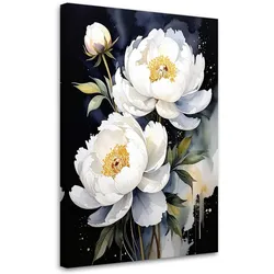 LEINWANDBILDER, Weiße Pfingstrosen Blumen Pflanzen Natur
