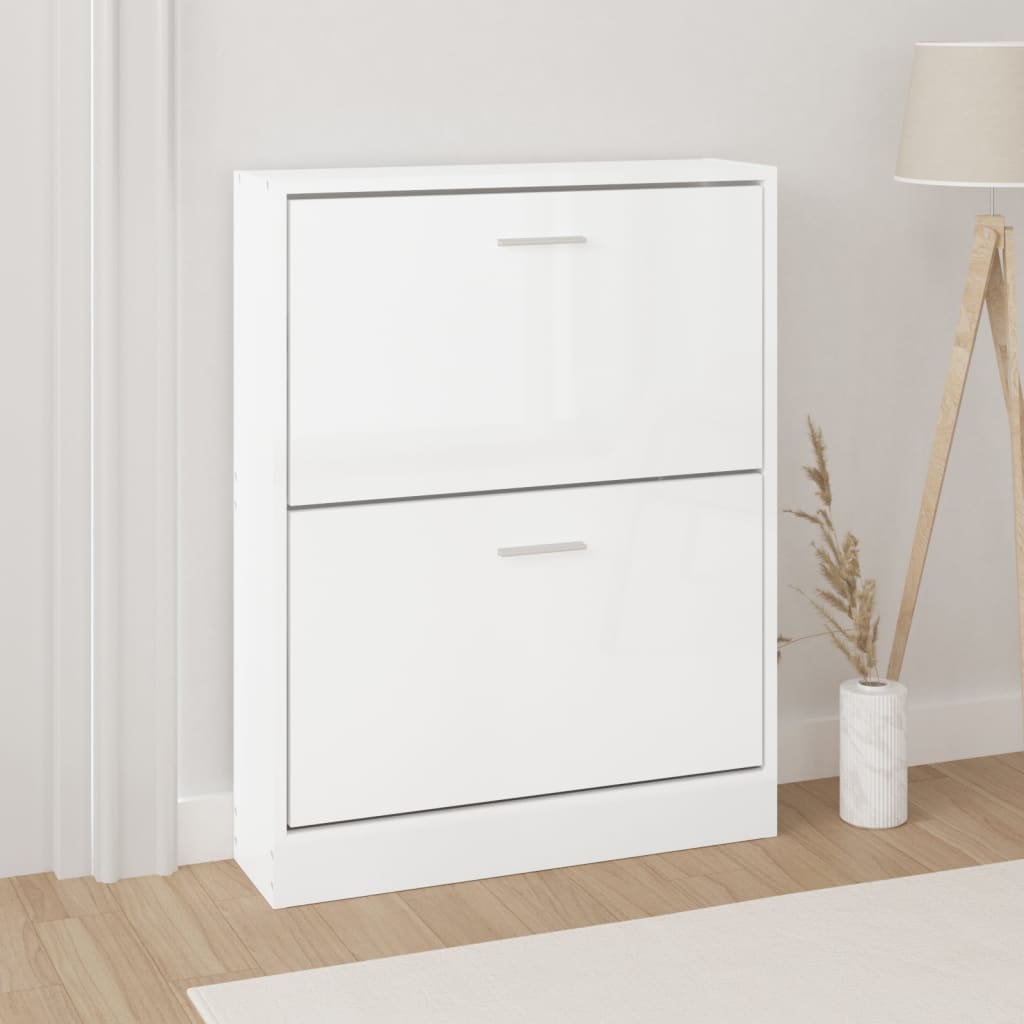 Latitude Run Shoe Cabinet 59x17x81 cm Engineered Wood Off White 6