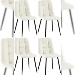 CLP 4er Set Esszimmerstühle Antibes Stoff creme