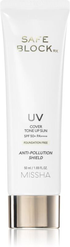 Missha Safe Block RX Cover Tone Up Sun crème protectrice minérale visage et zones sensibles SPF 50+ teinte Foundation-Free 50 ml