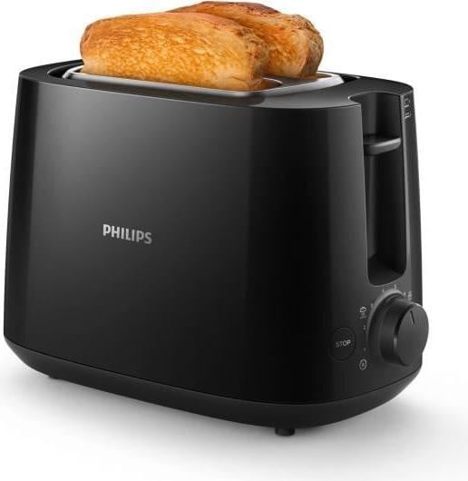 Philips Daily Collection broodrooster HD2581/90, 2 sleuven, 830W, zwart