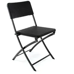 VCM Gartenstuhl Balkonstuhl   Klappstuhl  schwarz   in Rattan-Optik  Maße Sitzfläche: 40 x 38 cm Lehne: 22 x 43 cm