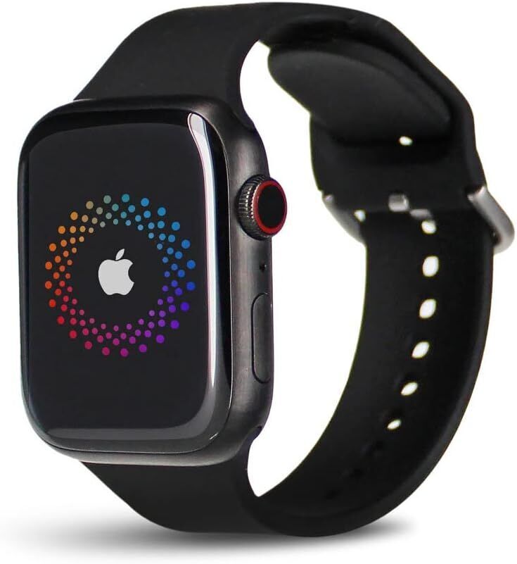 Apple Watch Series 7 Titanium 41 mm (2021)   GPS + Cellular   Space Black   Black Sport Band M/L - Refurbished