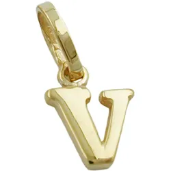 Gallay Anhänger 8x6mm Buchstabe V glänzend 9Kt GOLD